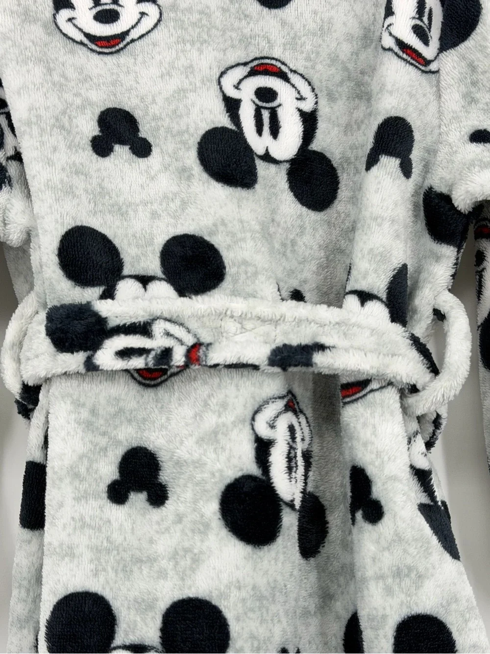 Disney Junior Mickey Mouse Toddler Fleece Robe Gray Black 2T/3T